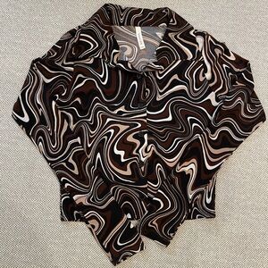 Stylish Brown Swirl Women's Top